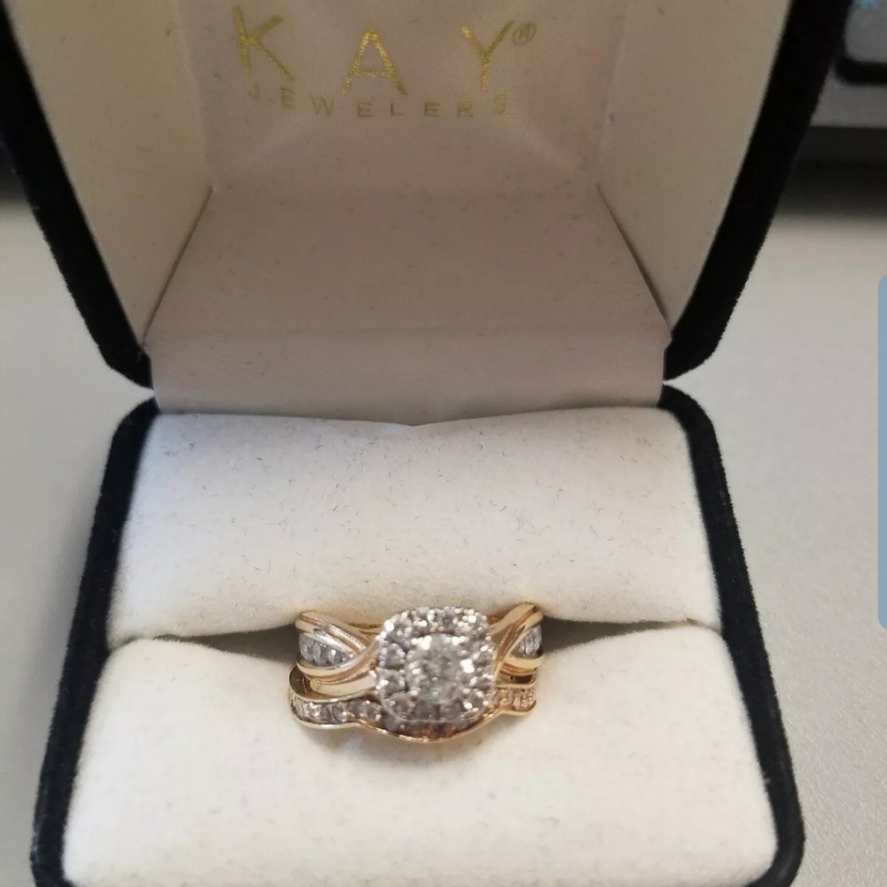 14k yellow gold Engagement ring/wedding band 5.5